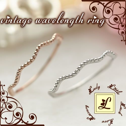 L(エル) vintage wavelength ring ピンキーリング【単品】