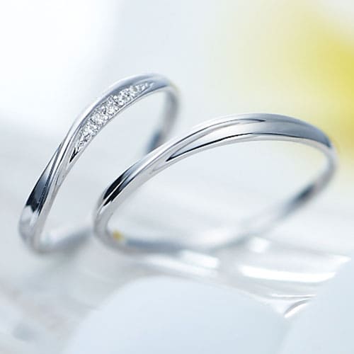 【結婚指輪】Ange(アンジェ) K10ホワイトゴールド Xライン 11-22-4244-K10WG