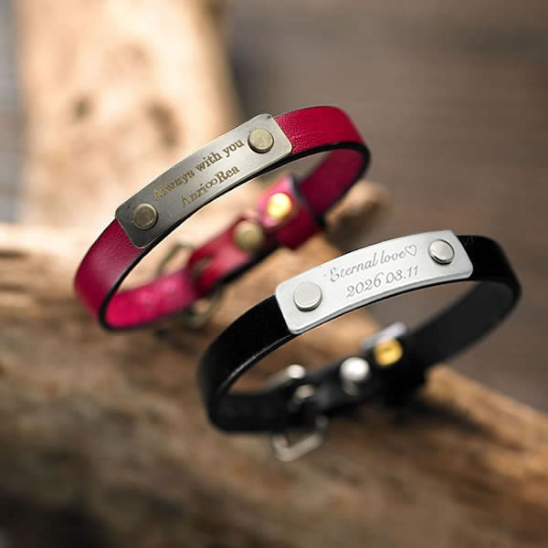 ペアブレスレット 愛を刻むレザーブレスレット JHA-BR-01