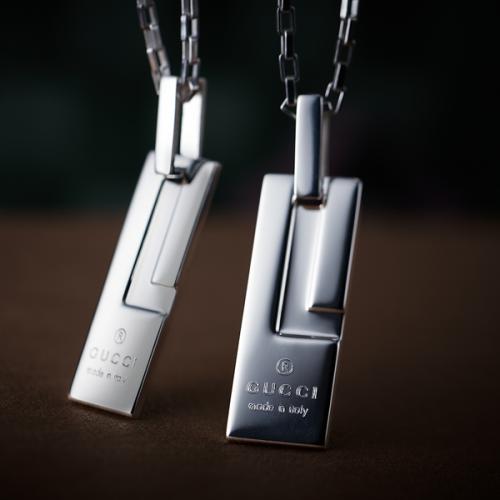 ☆GUCCI グッチ Gプレート ペアネックレス GUCCI-PLATENEC