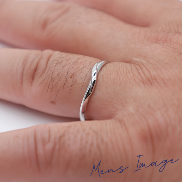 【結婚指輪】Ange(アンジェ) K10ホワイトゴールド S字ライン 11-22-4240-K10WG