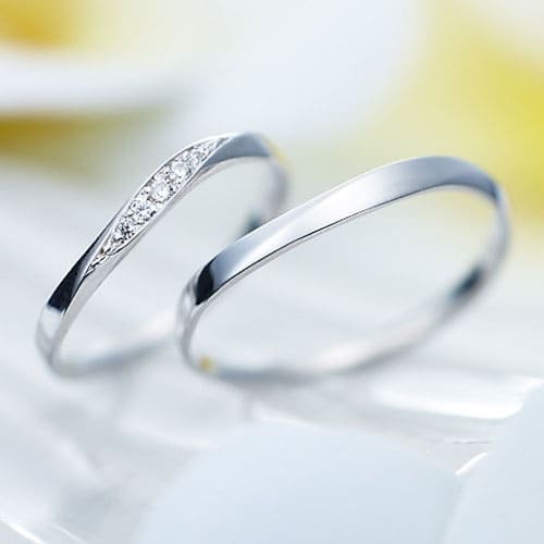 結婚指輪 Ange(アンジェ) K10ホワイトゴールド S字ライン 11-22-4238-K10WG
