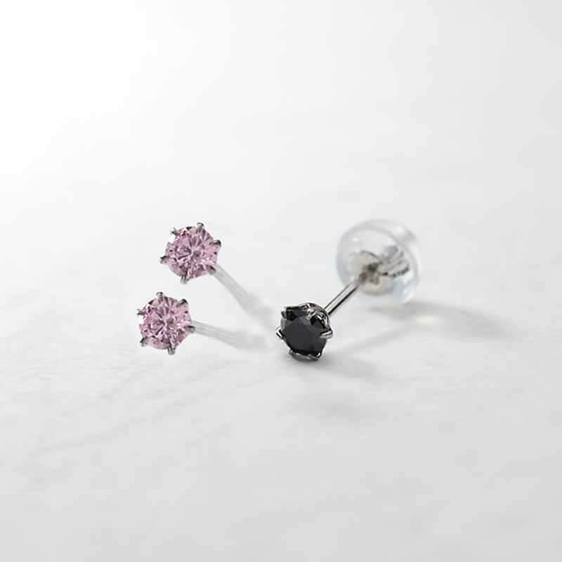 誕生石シリーズ 14種類の誕生石から選べるプラチナペアピアス 石3mm 46-7707 (女性:両耳・男性:片耳)