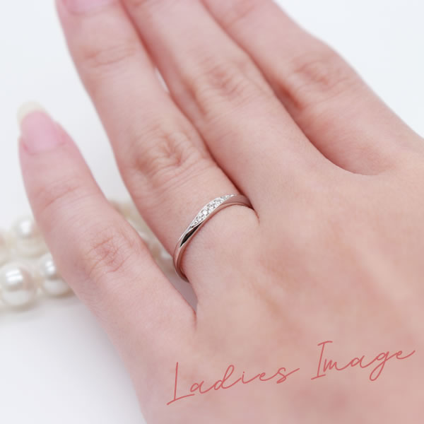 【結婚指輪】Ange(アンジェ) K10ホワイトゴールド S字ライン 11-22-4238-K10WG