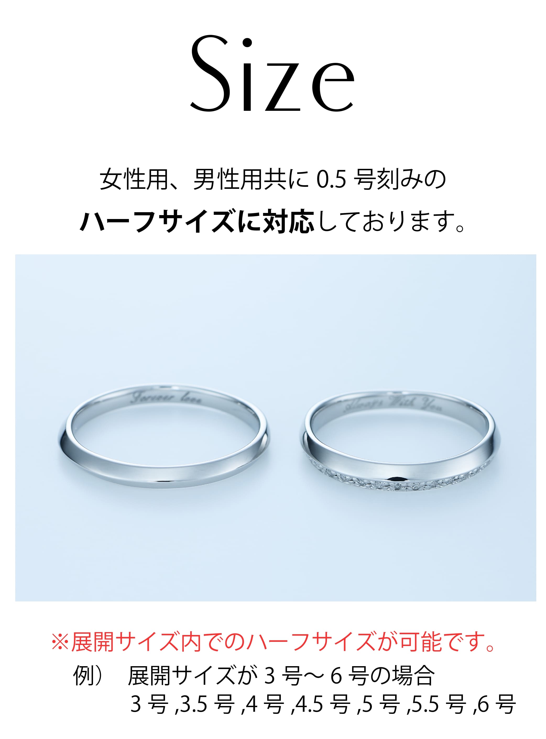 選べるサイズについて