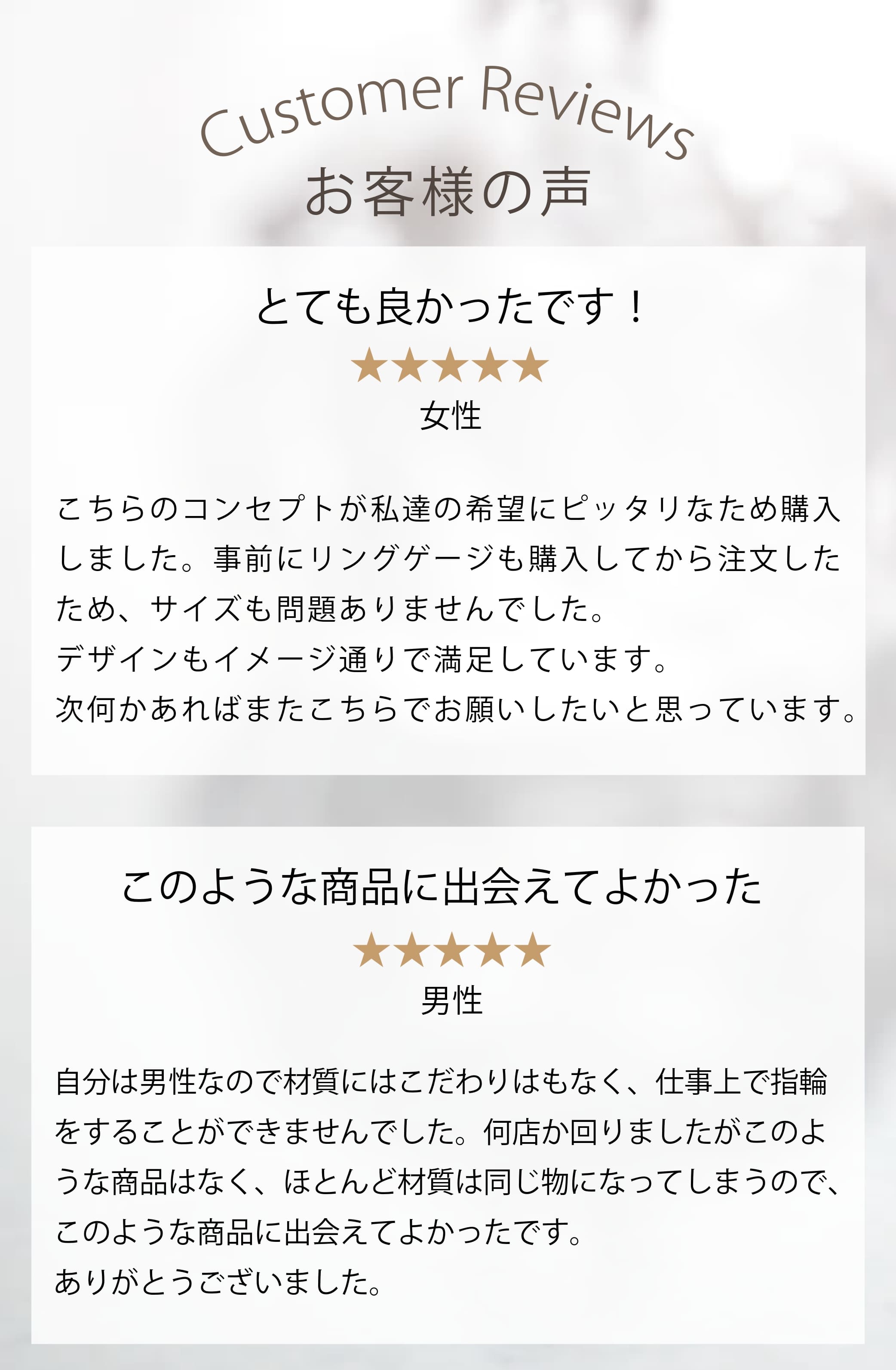 購入されたお客様の声