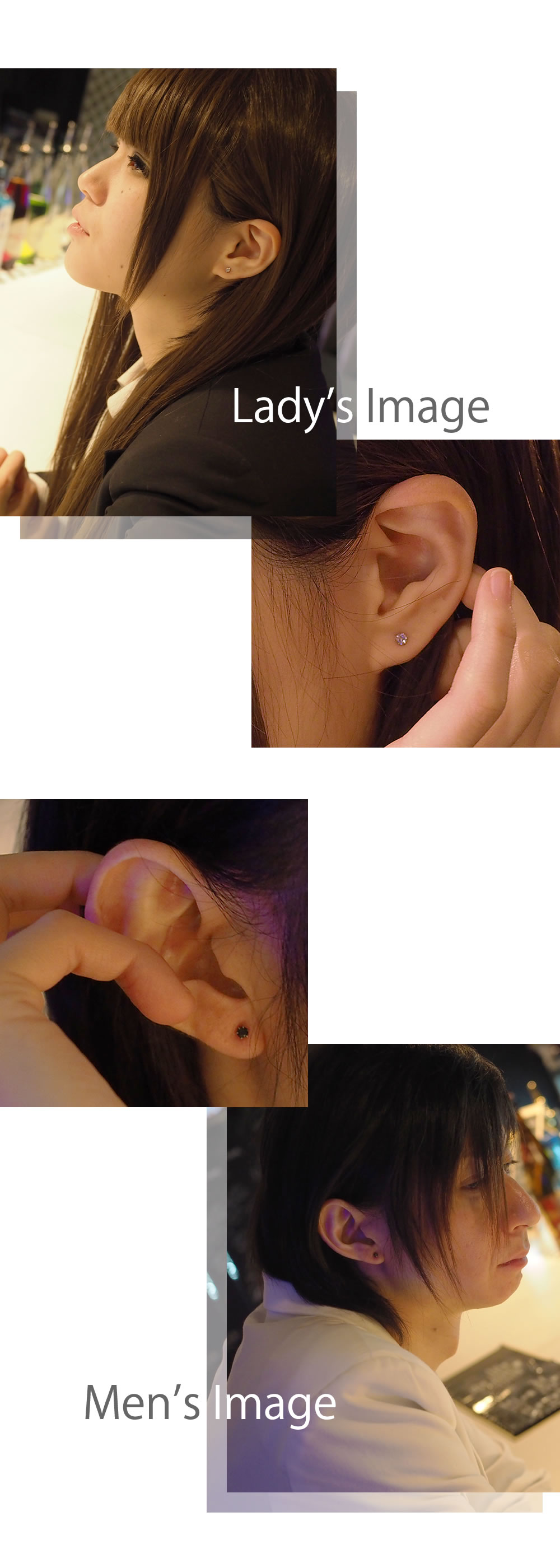 プラチナペアピアス 着用イメージ