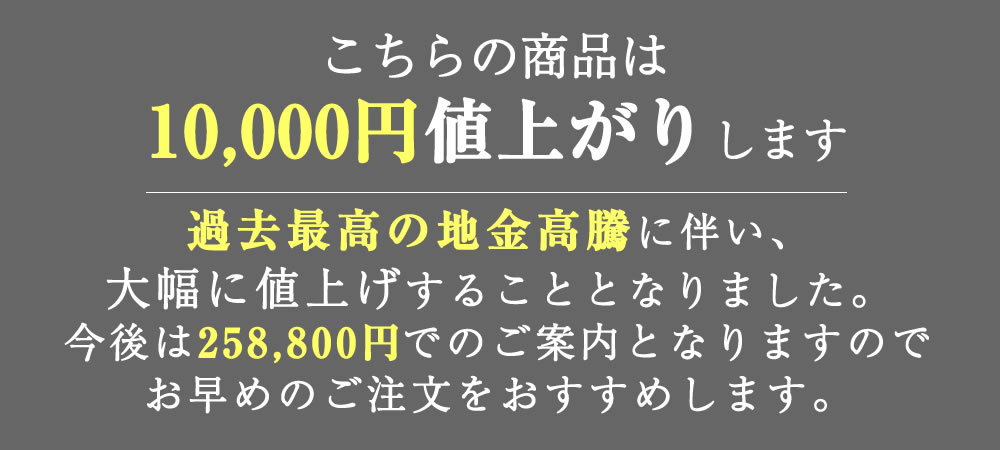 値上げ案内