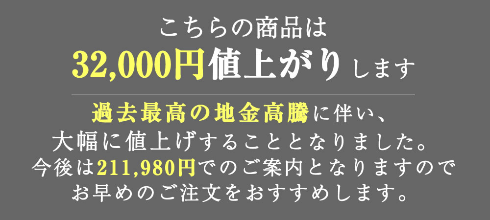 値上げ案内