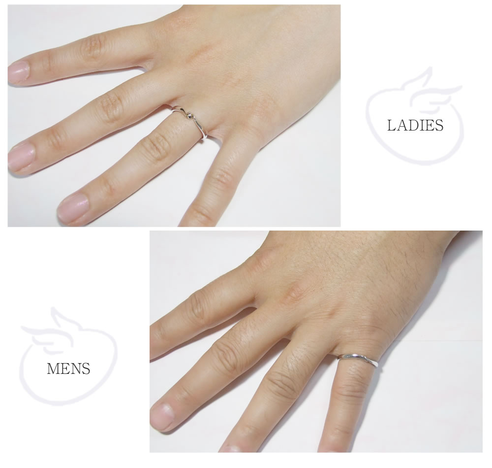 【結婚指輪】天使の卵の着用イメージ