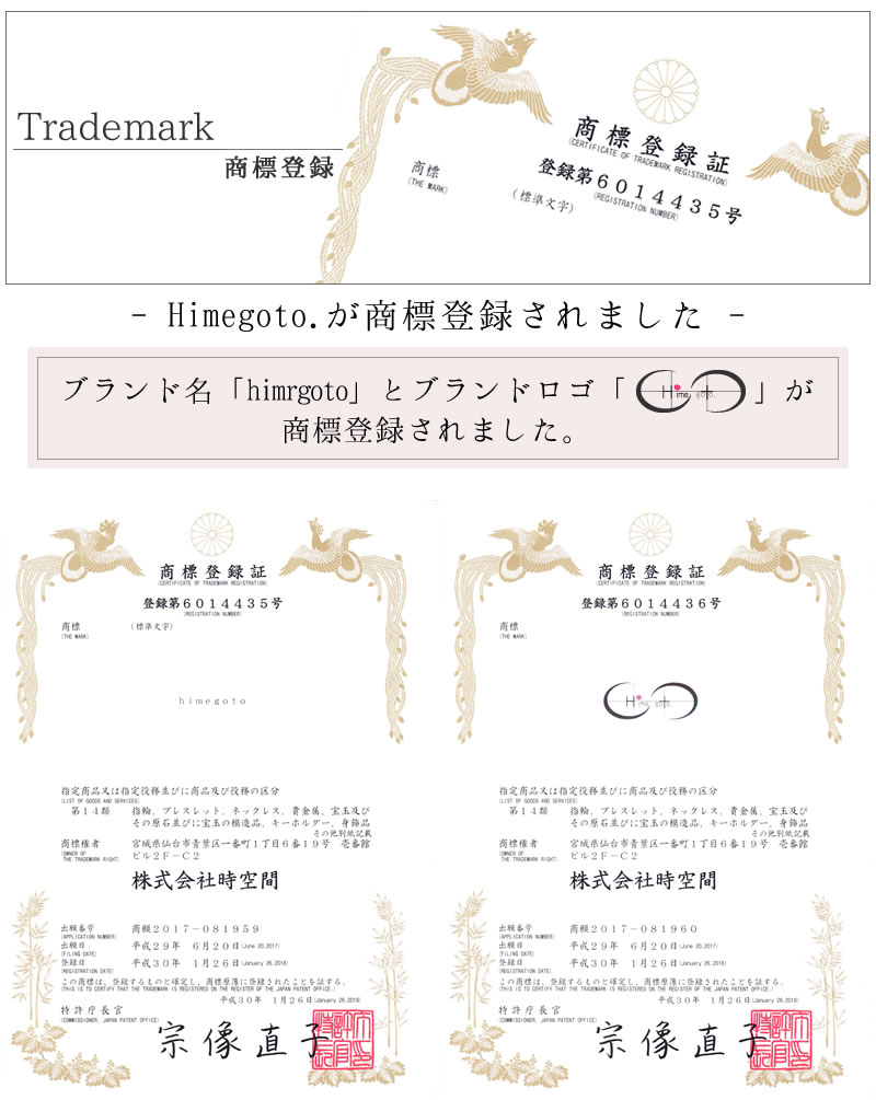 Himegoto ひめごと 姫言 秘事 商標登録