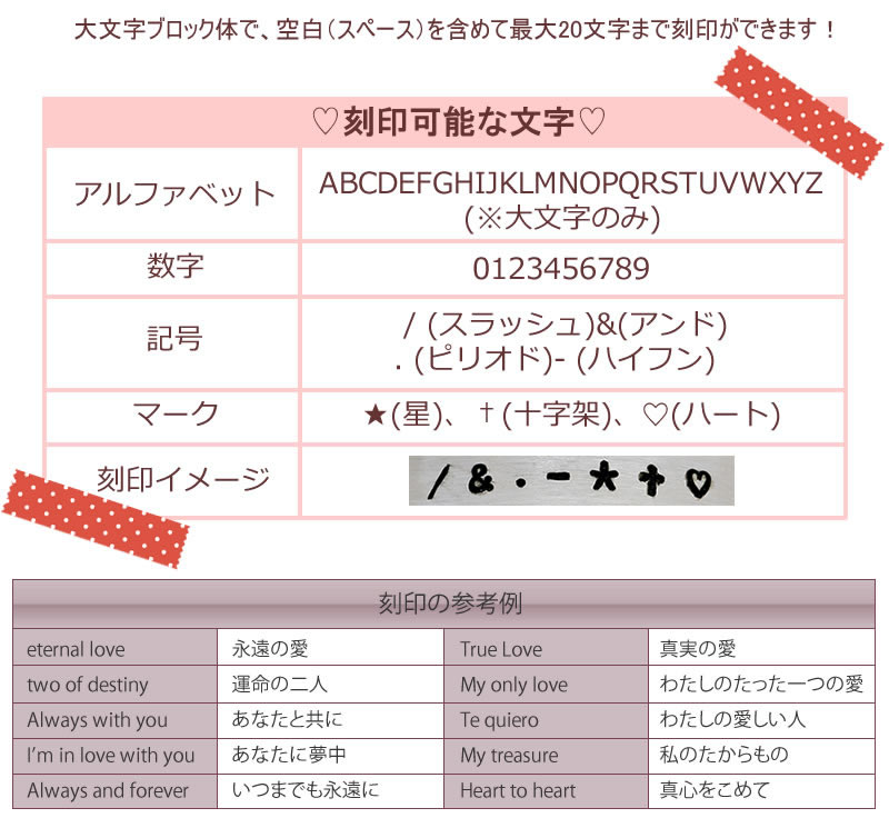 一文字ずつ手作業でのメッセージ刻印