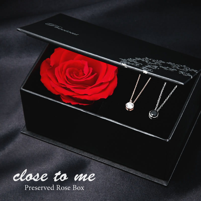 close to me プリザーブドフラワーBOX付ペアネックレス