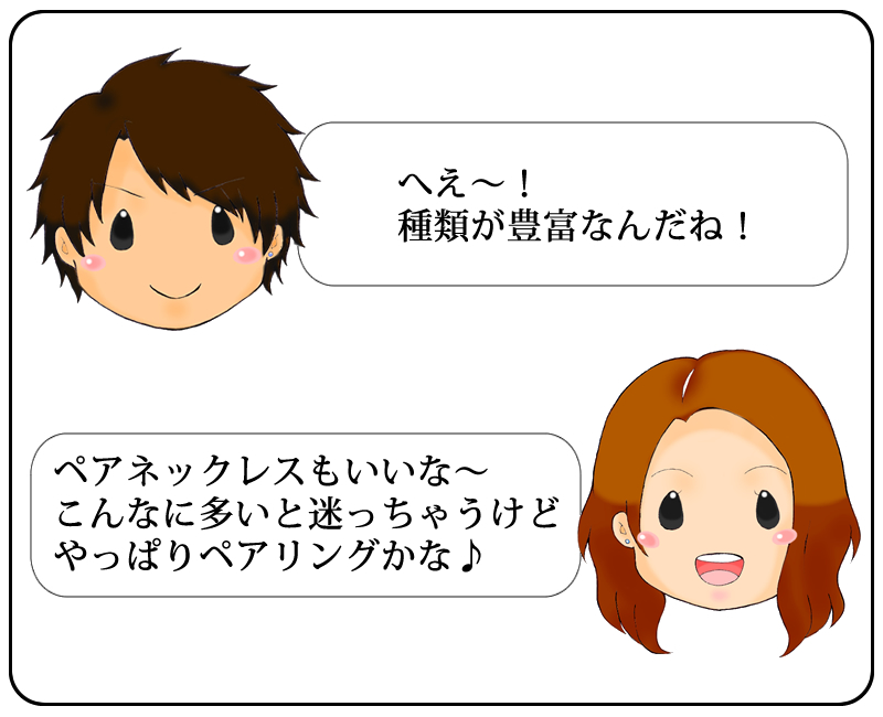 ペアアクセサリー FISSセミオーダーメイド 漫画で解説 デザイン