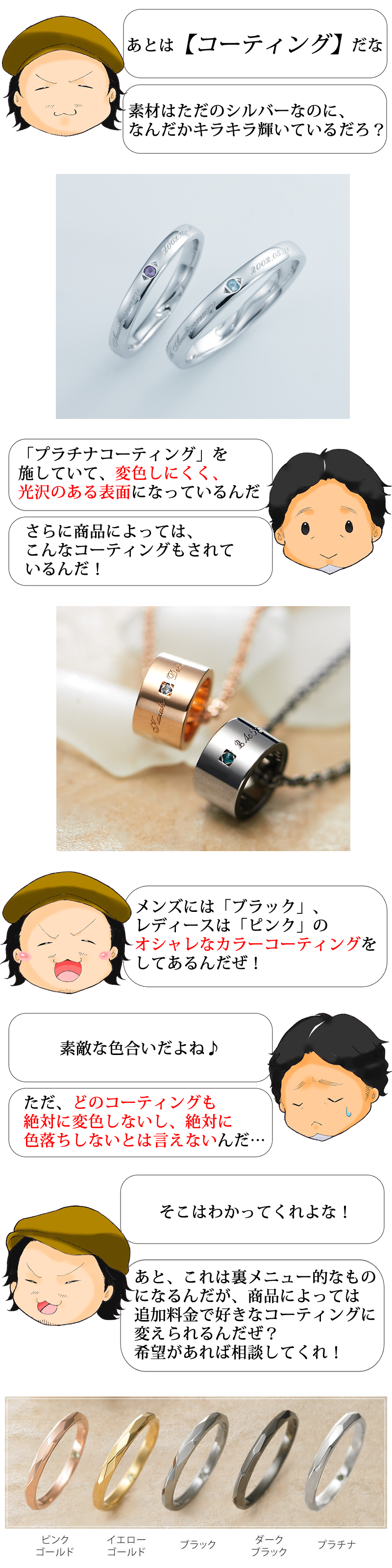ペアアクセサリー FISSセミオーダーメイド 漫画で解説 コーティング